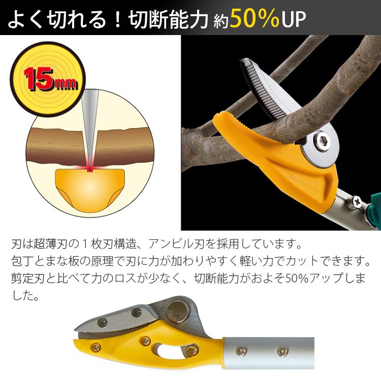 musashi（ムサシ） ポールスリム3段式 4mロング アンビル刃 約7.8×4.8