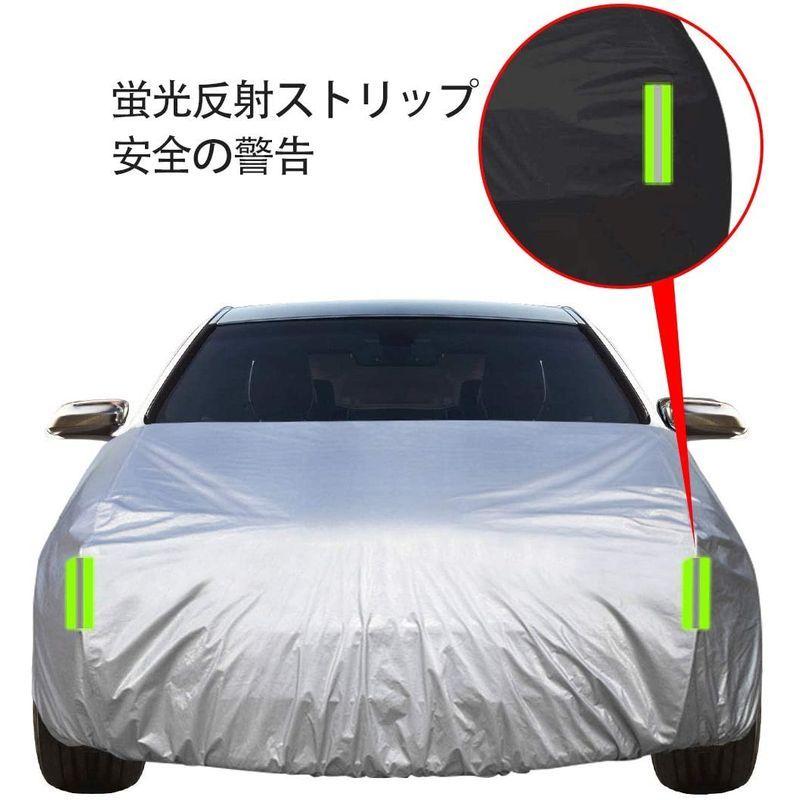付与 ボンネット保護カバー 防炎フロント保護カバー 裏起毛タイプ 防塵 蛍光反射ストリップ付き ゴムバンドで長さを調整 一般乗用車用 適合目安 車 Aynaelda Com