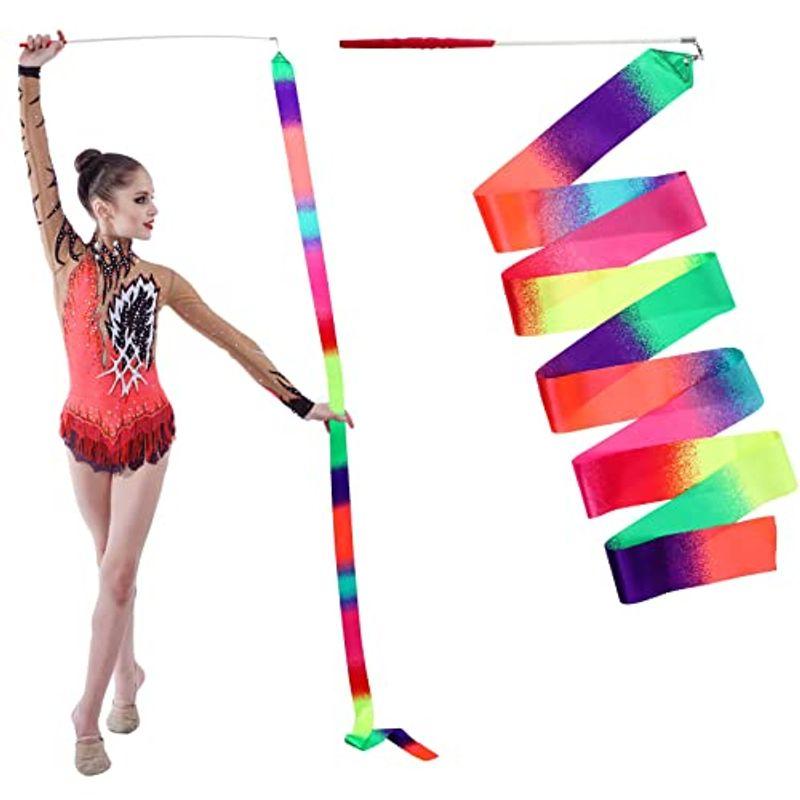 Bestoyard ジュニアリボン ダンスリボン ジム新体操アート 子供 ダンスリボン スポーツ アウトドア おもちゃ 体操用具 虹 195 Goodselectshop 通販 Yahoo ショッピング