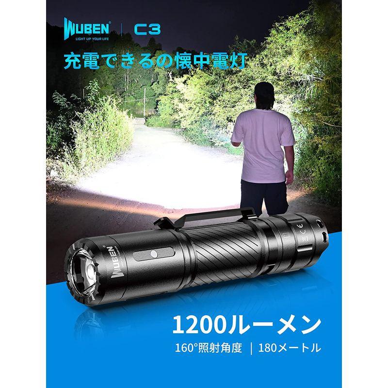 WUBEN(ウーベン) C3 懐中電灯 1200ルーメン LED ライト タクティカルライト フラッシュライト ハンディライト フラッドライ｜goodselect-shop｜07