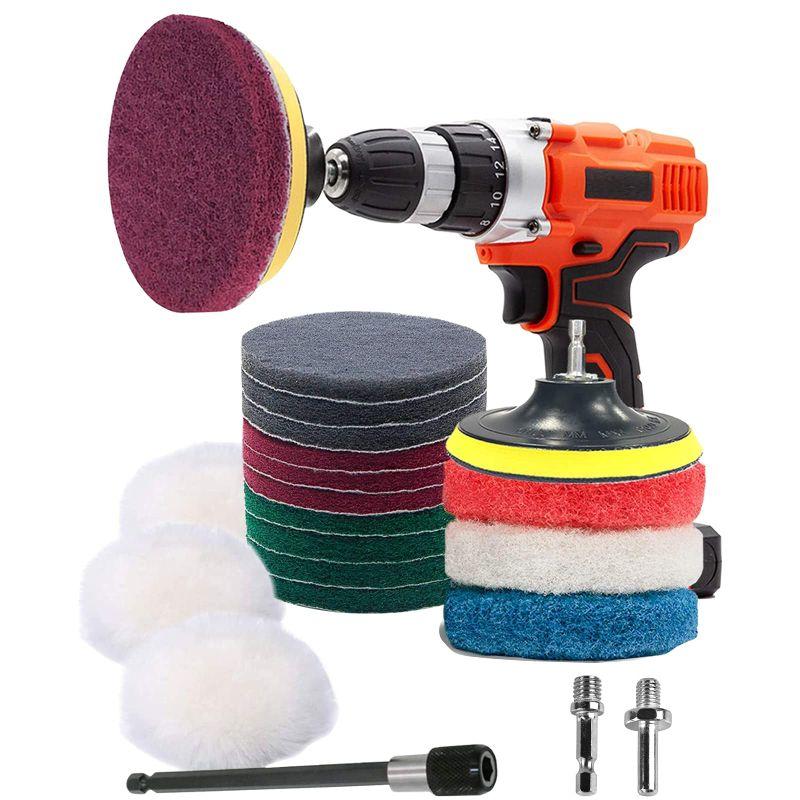 100mm 研磨パッド GOH DODD 21点セット 精練パッド スクラブパッド 付き マジックパッド 電動ドリル 掃除用セット 家庭用ク