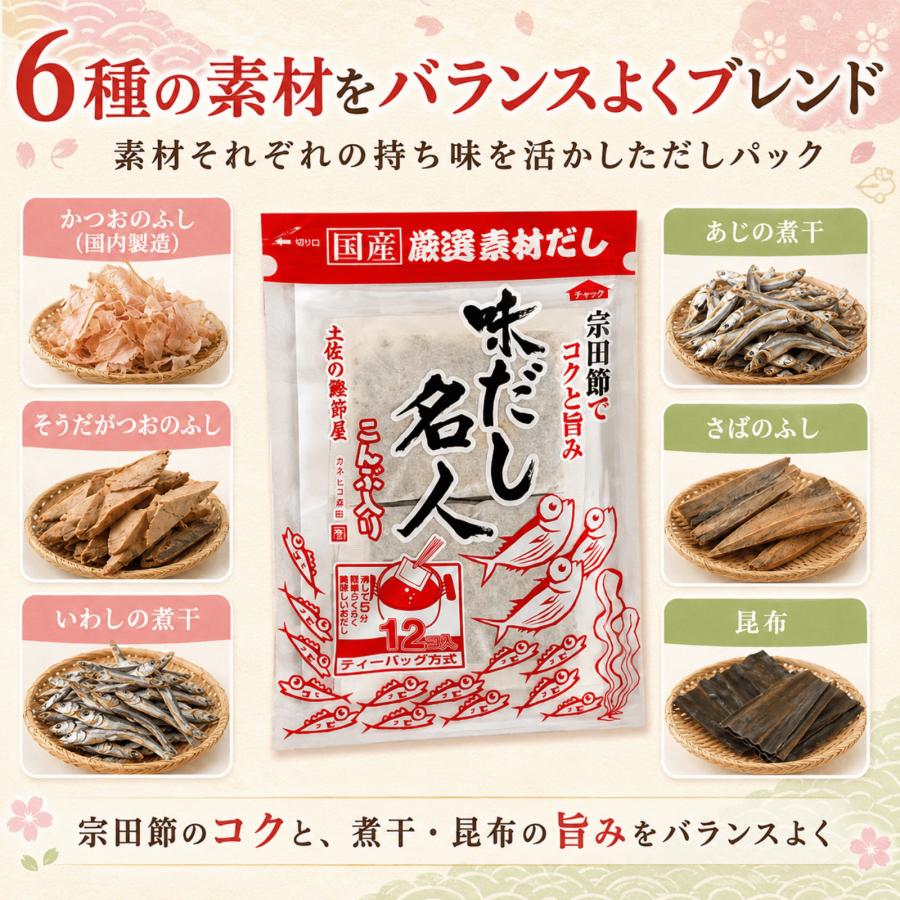 お出汁 味だし名人 10g×12コ入×4袋 森田鰹節 6種類 国産厳選素材だし