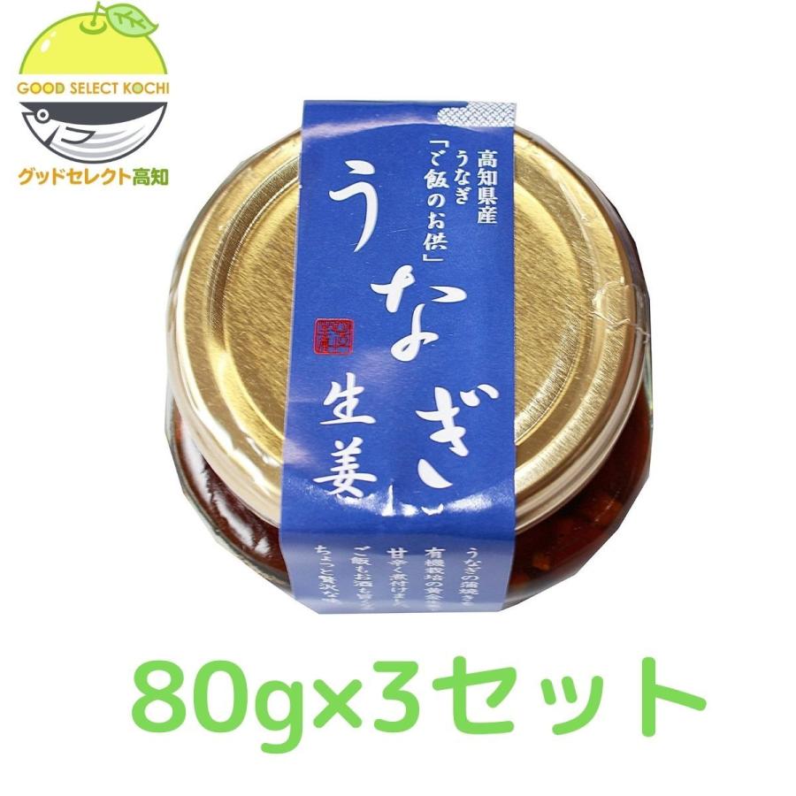 うなぎ生姜 80g ×3個 四万十生産 高知 瓶詰 ご飯のお供 : グッド