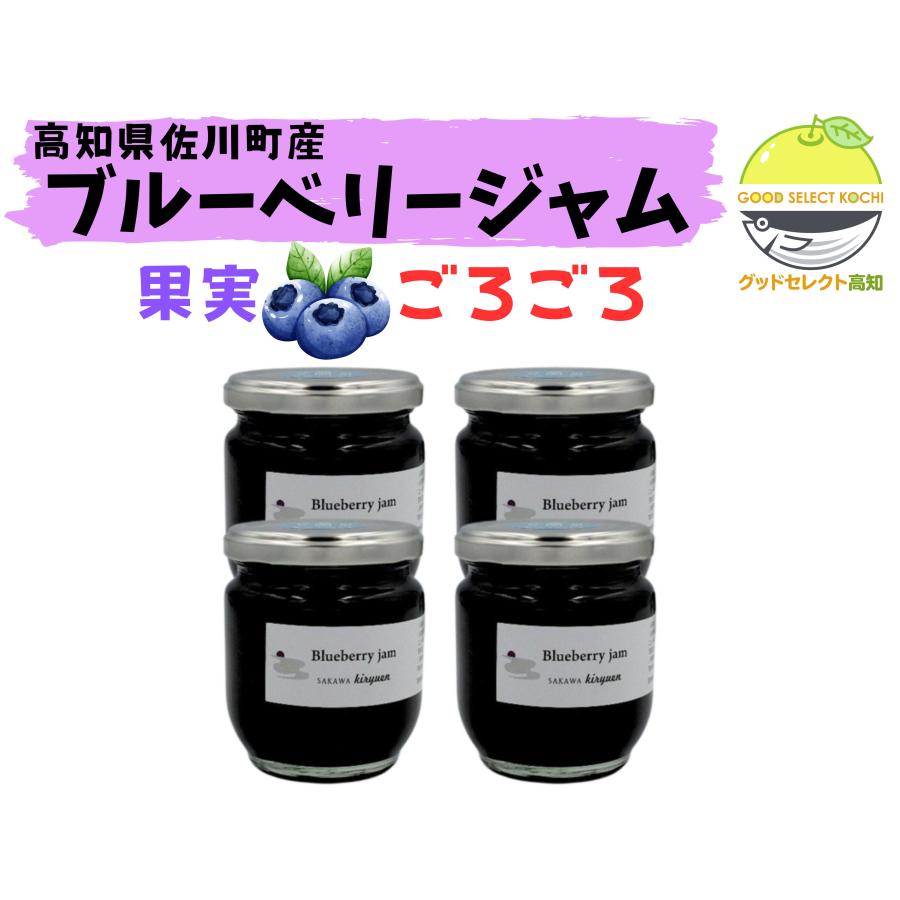 無添加 ブルーベリー ジャム 佐川町産 手作り プレザーブスタイル 200ｇ×4 自然派（Yahoo!・グッドセレクト高知）