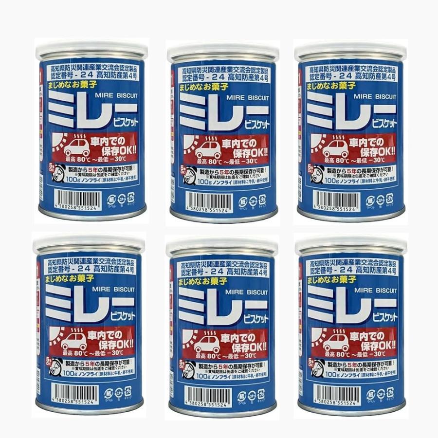 ミレービスケット 車載 100g 6缶 車載用 保存缶 非常食 防災 非常用食品 車 高知名物（Yahoo!・グッドセレクト高知）