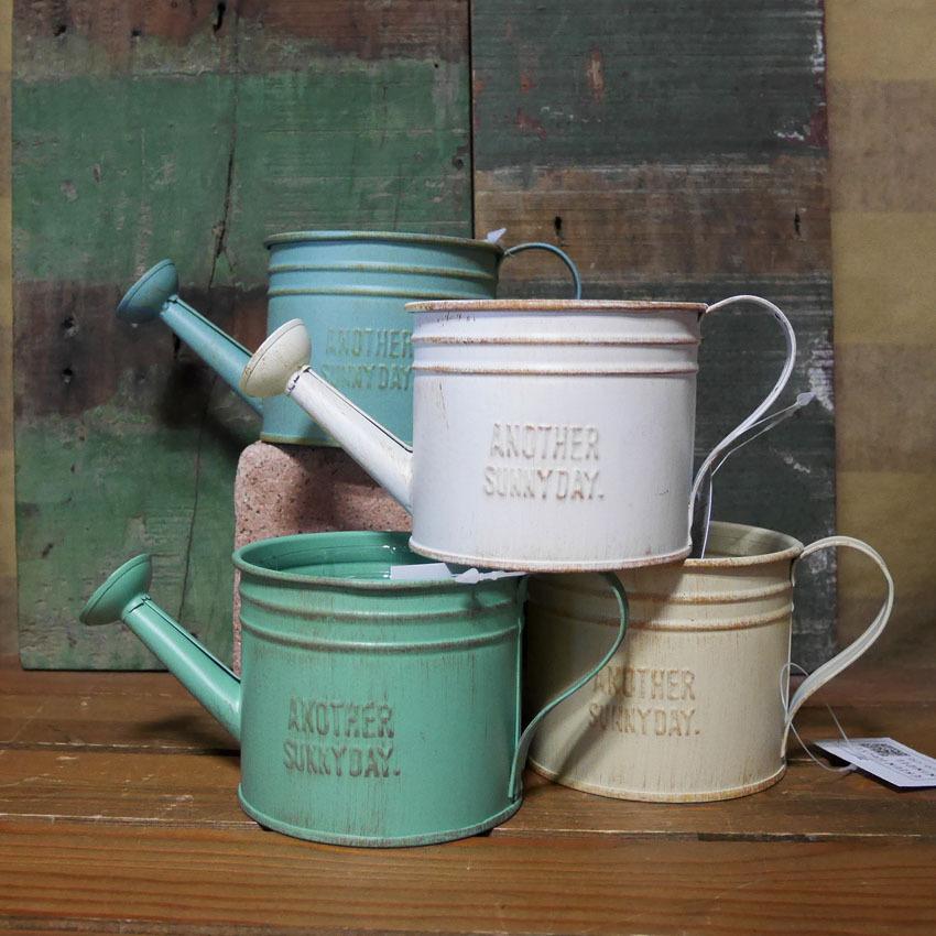 パステルブリキ ジョーロ インテリア プランター ジョウロ