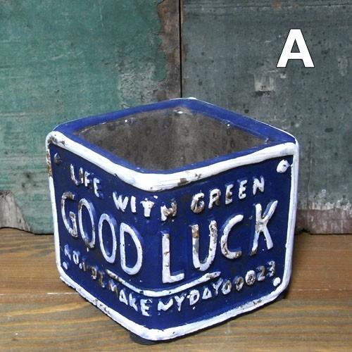 ナンバープレート ポット GOODLUCK POT ガーデニング プランター 鉢