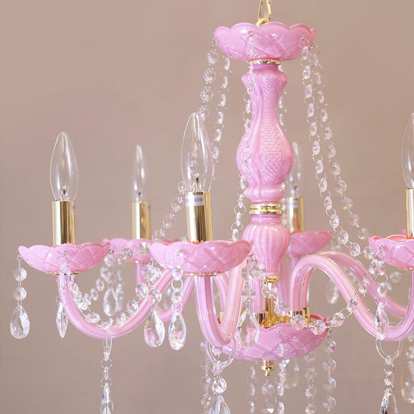 クリスタルガラス シャンデリア ROSA ローサ 6灯 吊照明の画像