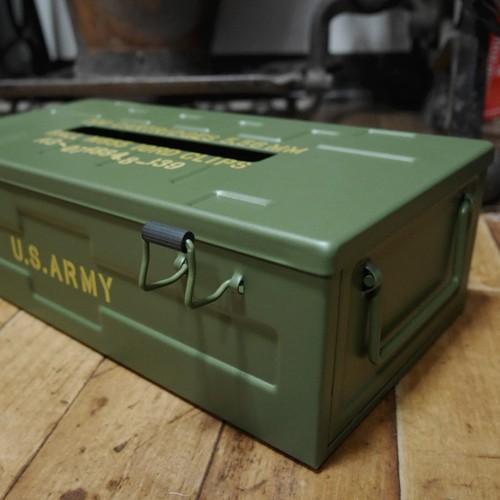 ミリタリー ティッシュケース ARMY アンモボックス アメリカン