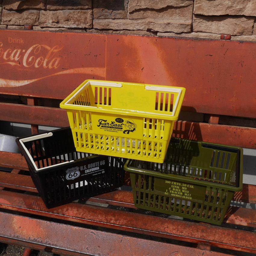 USA バスケット L 買い物かご マーケットバスケット 収納 アメリカン