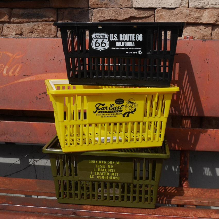 USA バスケット L 買い物かご マーケットバスケット 収納 アメリカン