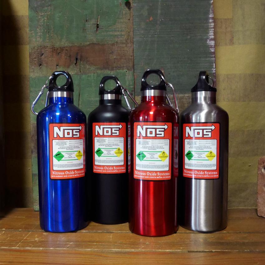NOS ステンレスボトル ニトロ 窒素ボトル型 水筒 カラナビ付 保冷専用