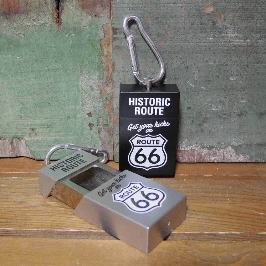 タバコ 箱型 携帯灰皿 キーホルダー 灰皿 ルート66 ROUTE66