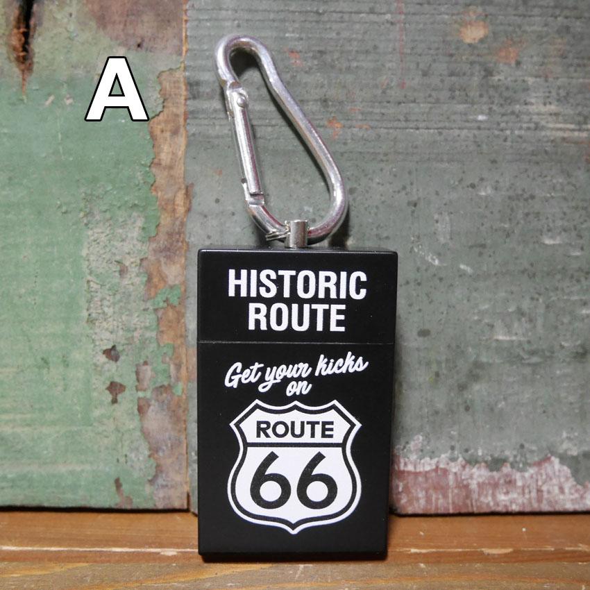 タバコ 箱型 携帯灰皿 キーホルダー 灰皿 ルート66 ROUTE66