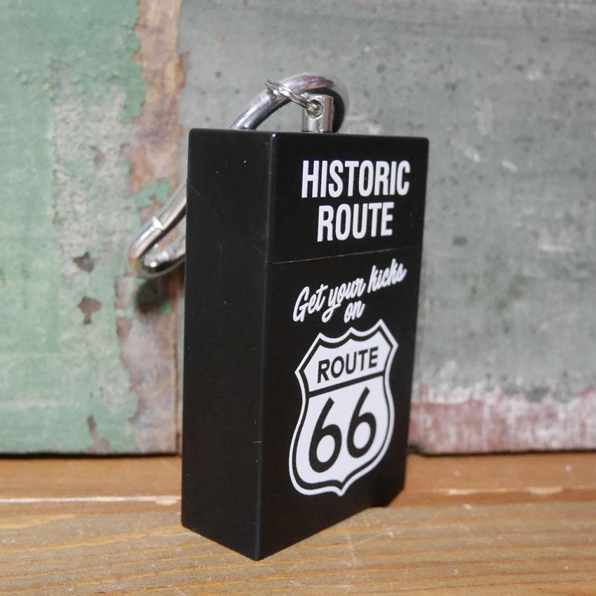 タバコ 箱型 携帯灰皿 キーホルダー 灰皿 ルート66 ROUTE66