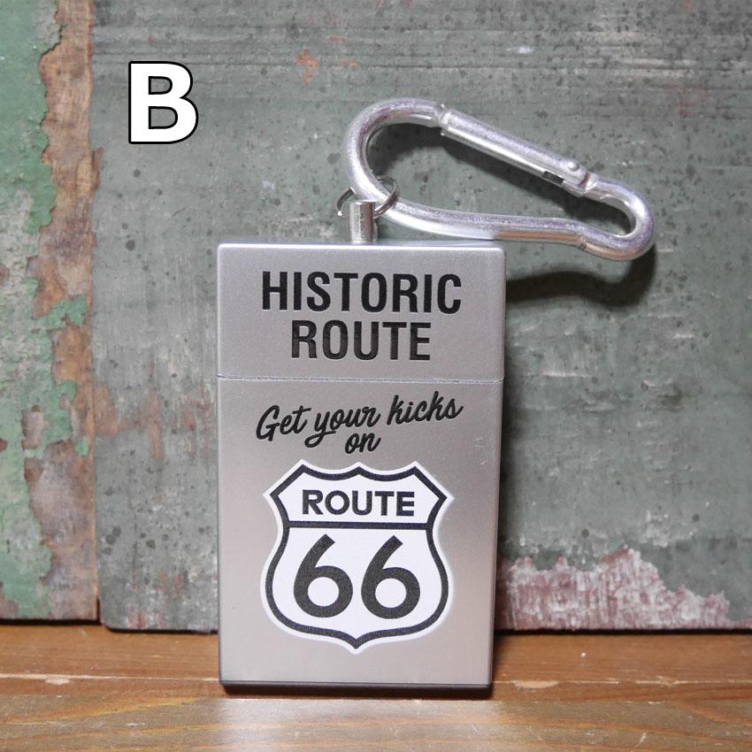 タバコ 箱型 携帯灰皿 キーホルダー 灰皿 ルート66 ROUTE66