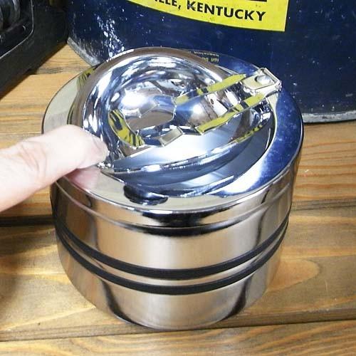 クロームラインプッシュ灰皿 業務用灰皿 卓上灰皿 : アメリカン雑貨の