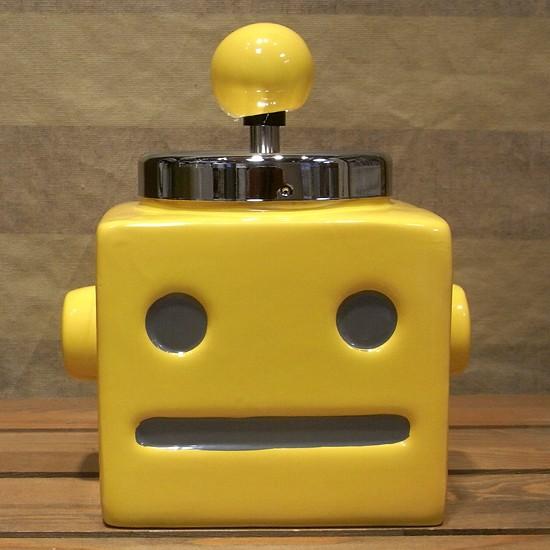 ロボタン灰皿 イエロー ロボット 卓上灰皿 : アメリカン雑貨のグッズ