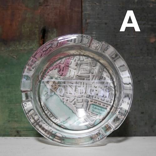 レトロチックアッシュトレイ タウンマップ 卓上灰皿 地図 : アメリカン