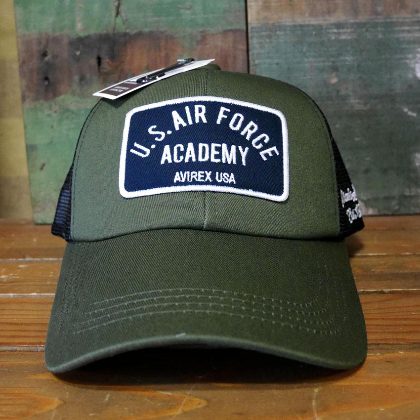 AVIREX エアフォース ロゴメッシュキャップ カーキ 帽子 AX EX