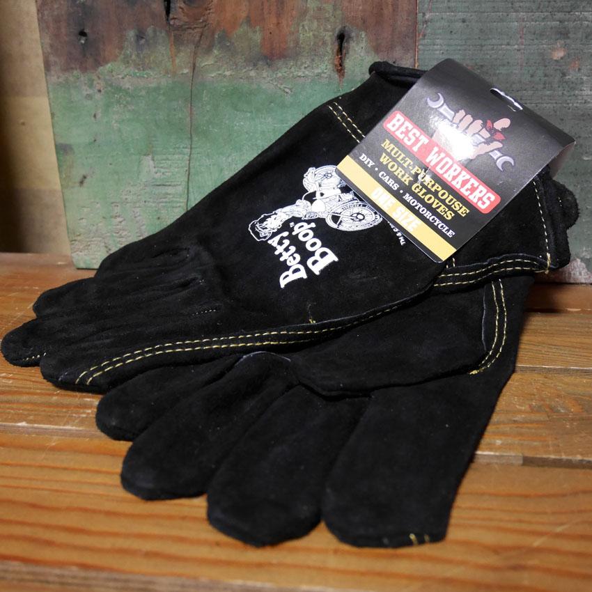 フランス製ワークグローブ(ヴィンテージ) ベティブープ ヴィンテージ ワーク グローブ 牛革 VINTAGE WORK GLOVE