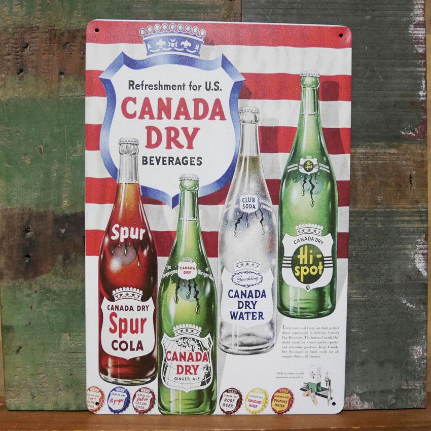 カナダドライ ブリキ看板 CANADA DRY インテリア メタルサインプレート