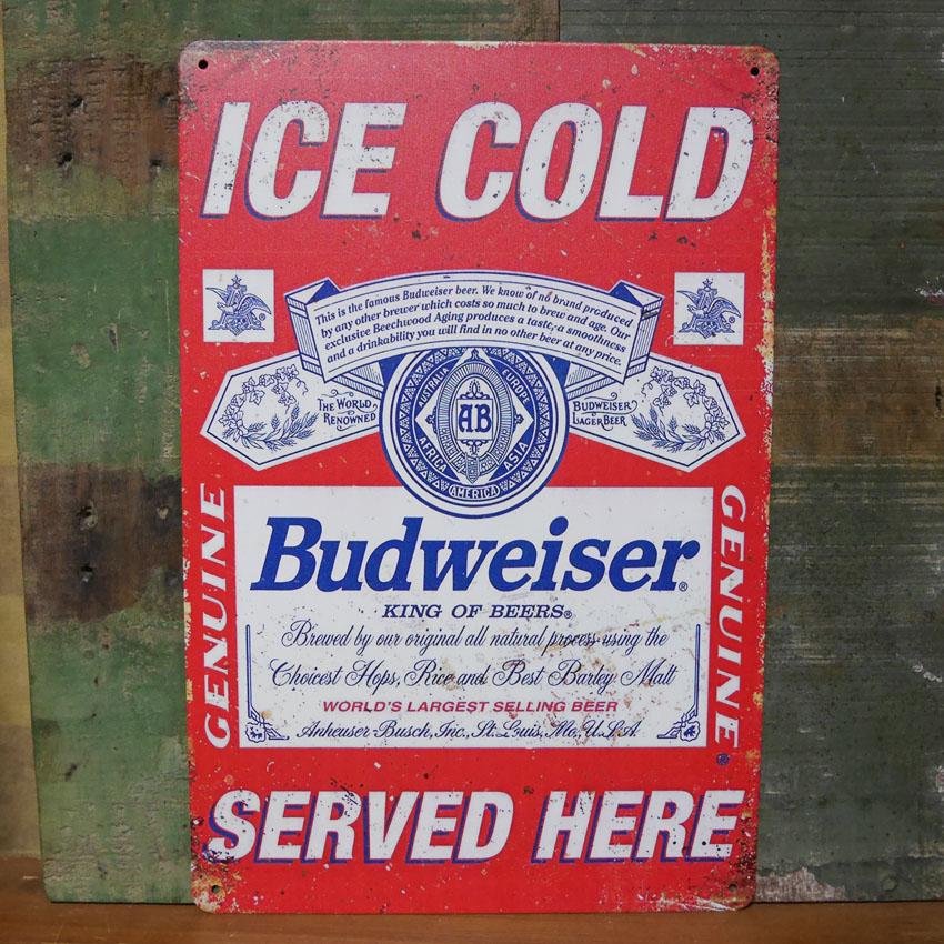 バドワイザー ティン看板 Budweiser アメリカンデザインサインボード