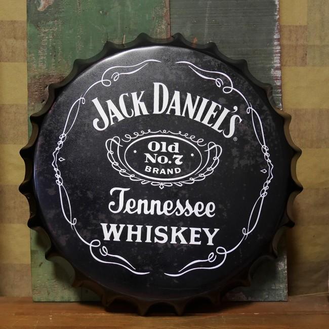 ジャックダニエル ボトルキャップサイン JACK DANIEL'S インテリア 王冠型 ブリキ看板｜goodsfarm