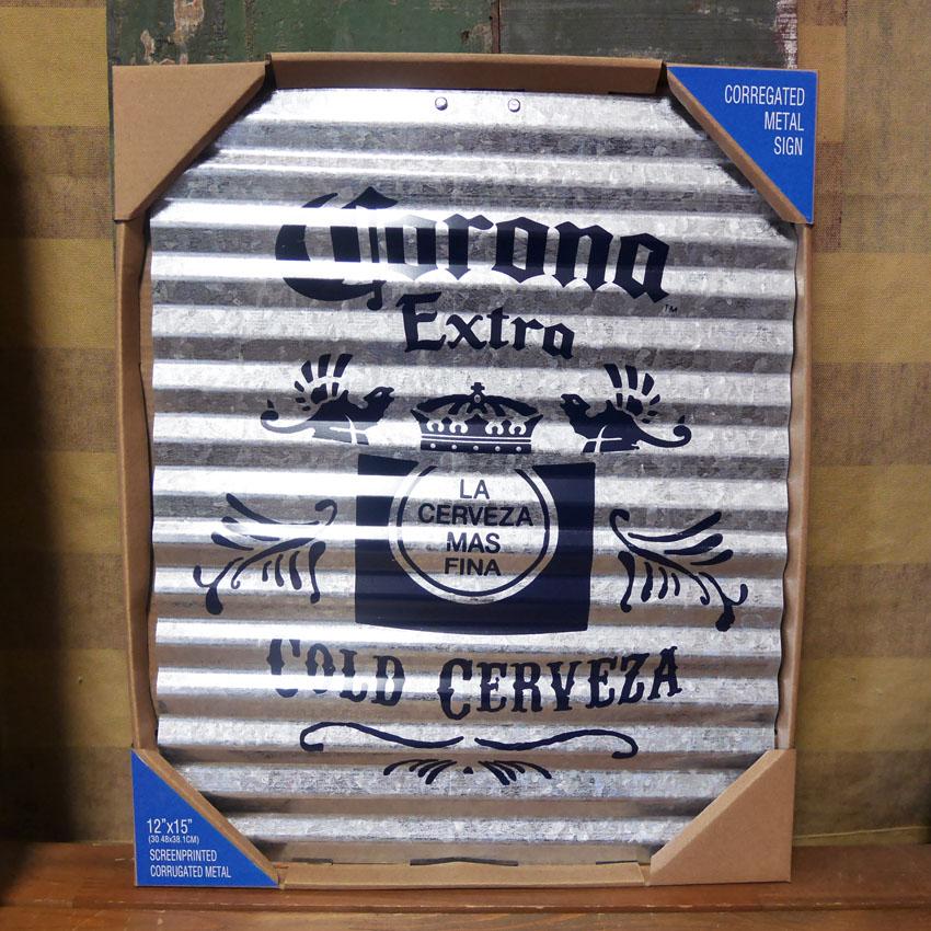 コロナビール コルゲート ティンサイン ブリキ看板 インテリア CORONA