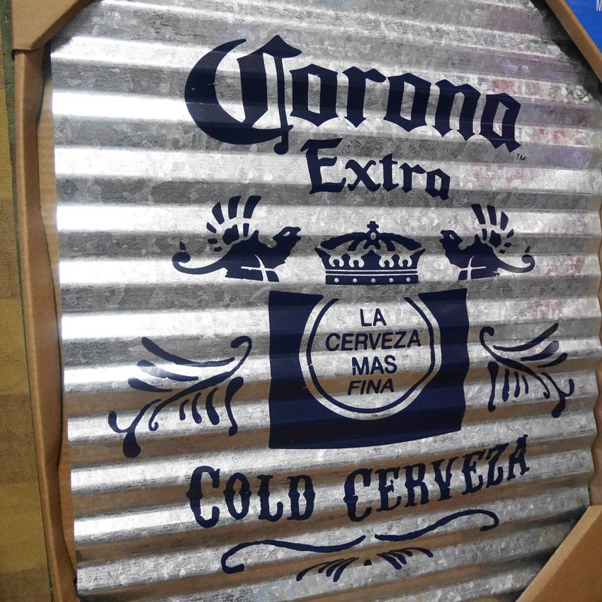 コロナビール コルゲート ティンサイン ブリキ看板 インテリア CORONA