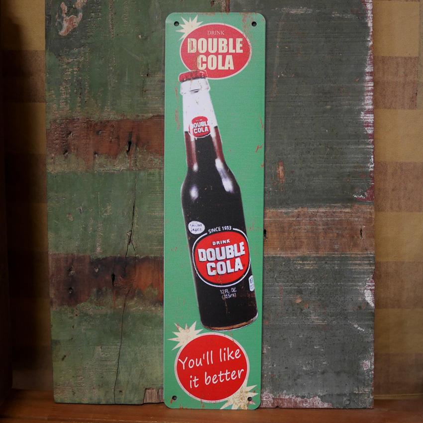 ブリキ看板 DOUBLE COLA インテリア メタルサインプレート アメリカン 