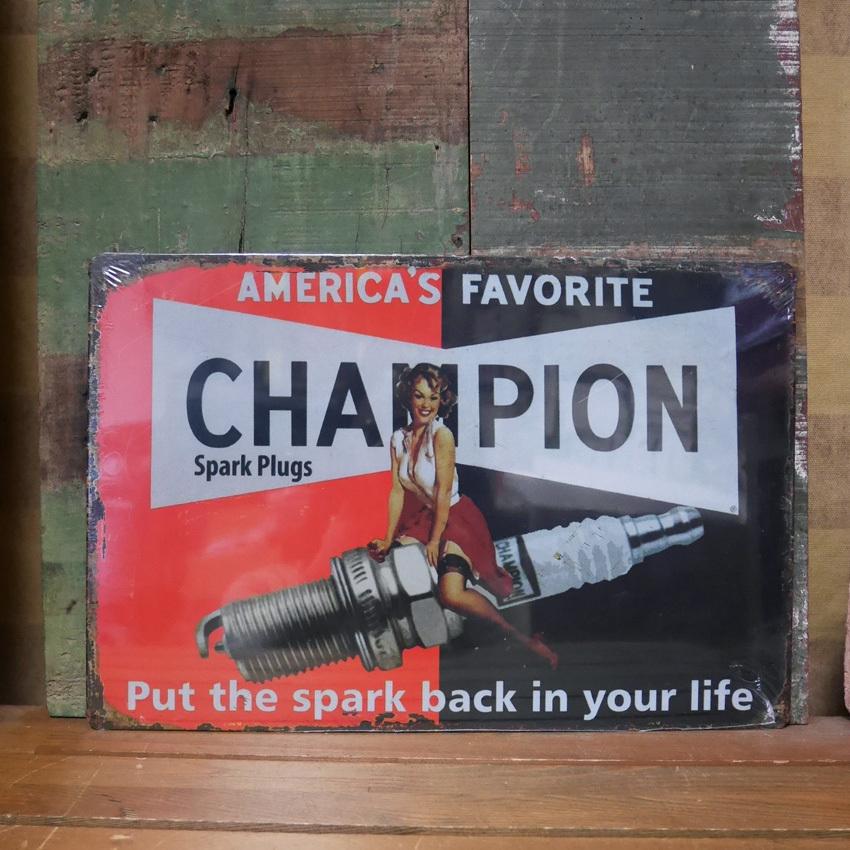 アメリカンサインボード Champion インテリア ブリキ看板 Bk Cd 129 アメリカン雑貨のグッズファーム 通販 Yahoo ショッピング