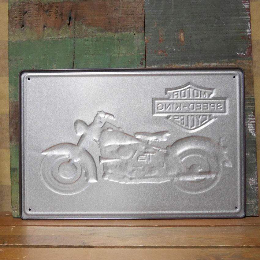 アンティークメタルエンボスプレート SPEED KING FLAG ブリキ