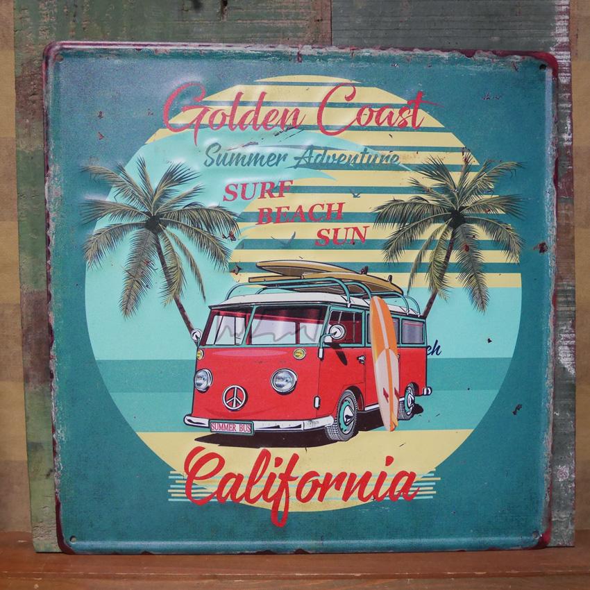 アンティークエンボスプレート Golden Coast California インテリア