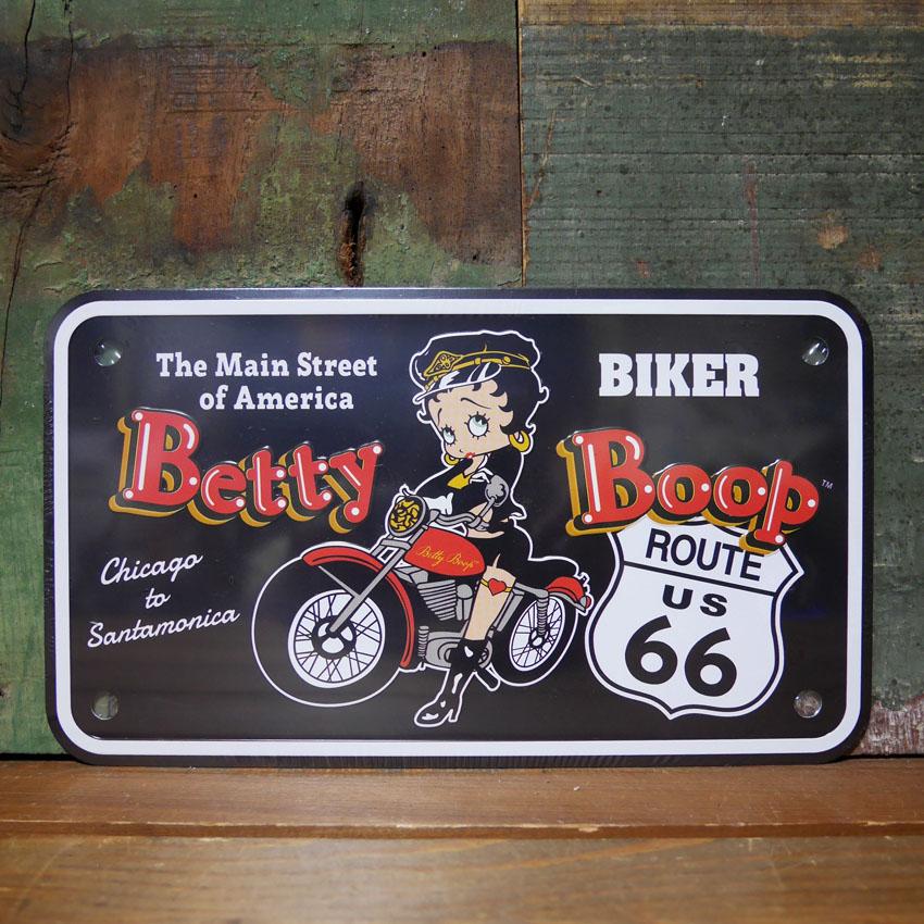 BETTY BOOP（ベティ ブープ） BIKER CM PLATE ミニ CMプレート バイク