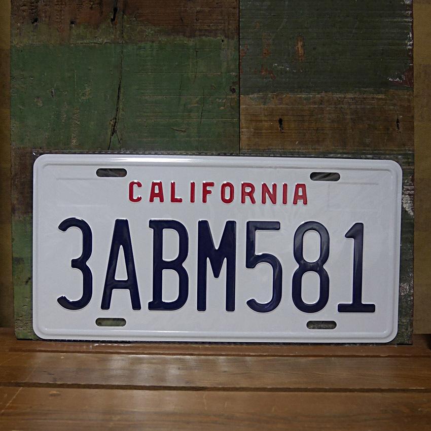 カリフォルニア 3ABM581 コマーシャルプレート CALIFORNIA ブリキ看板