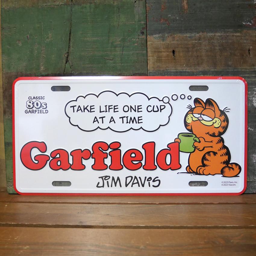 ガーフィールド コマーシャルプレート GARFIELD ブリキ看板 CMプレート