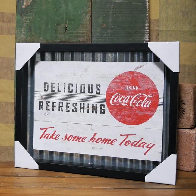 Coca Cola（コカコーラ） コルゲートフレーム インテリア ブリキ看板