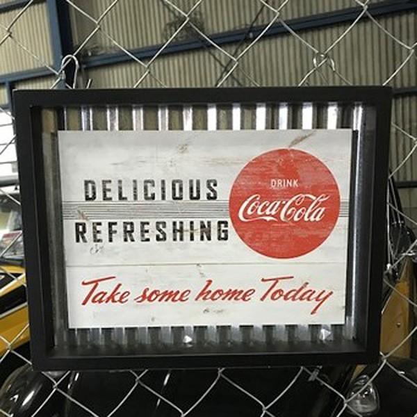 Coca Cola（コカコーラ） コルゲートフレーム インテリア ブリキ看板