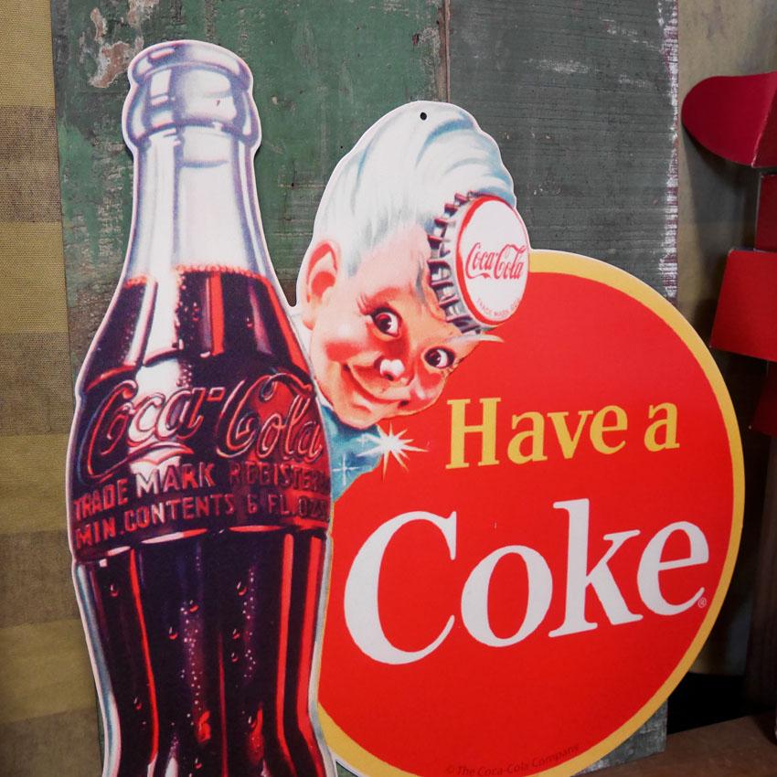 Coca Cola（コカコーラ） ダイカット ティンサイン C.cola BOY ブリキ