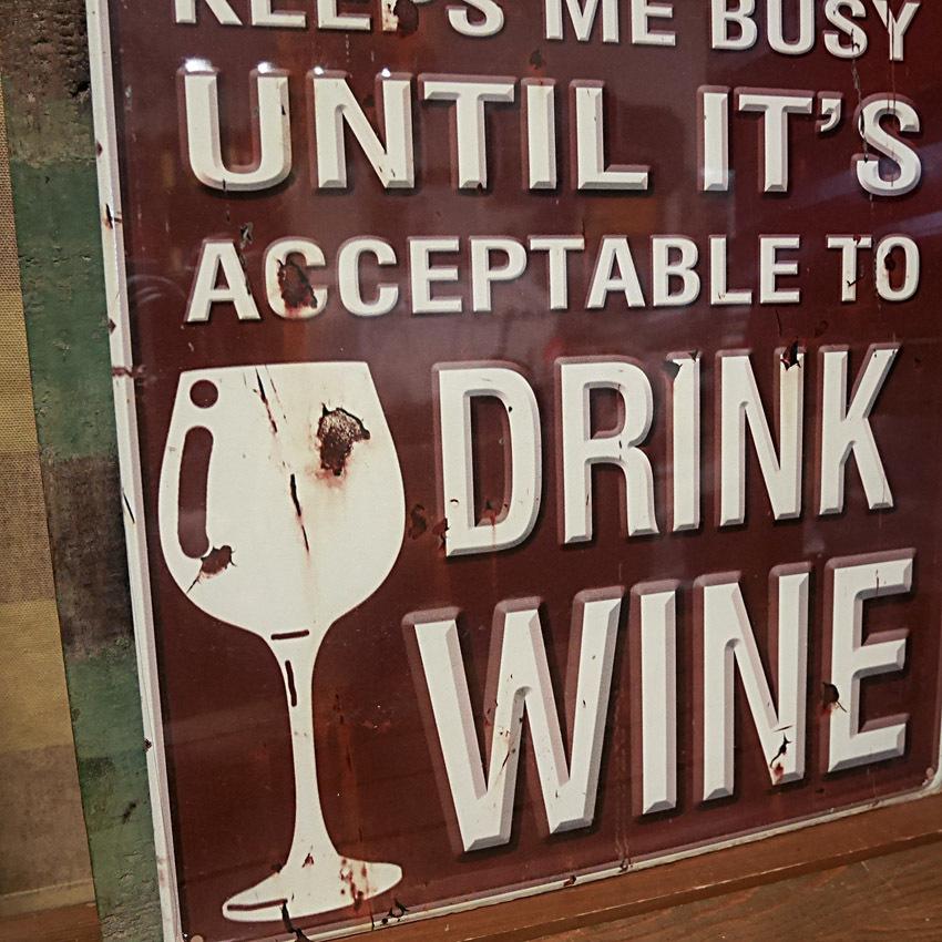 エンボス メタルサイン DRINK WINE ブリキ看板 : アメリカン雑貨の