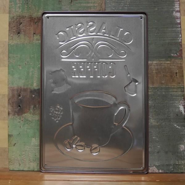 アイアン　アンティーク　エンボスプレート　３枚セット アンティーク エンボス メタルプレート CLASSIC COFFEE コーヒー