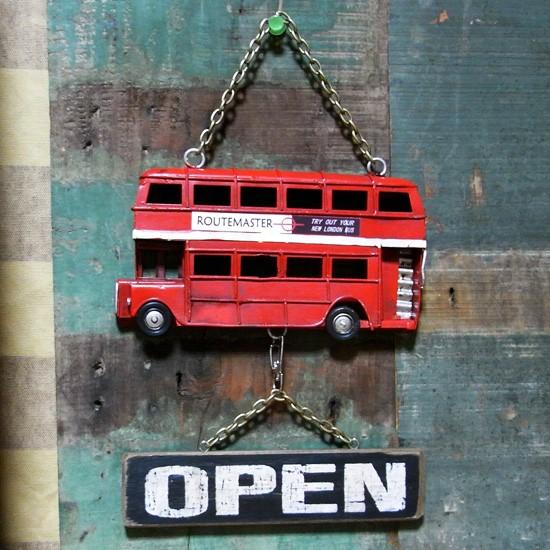ロンドンバス ダブルデッカー オープン クローズ ノスタルジックデコ