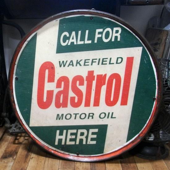 カストロールモーターオイル メタルサイン Castrol ブリキ看板