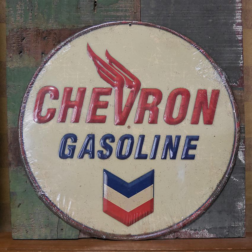 CHEVRON エンボスサイン看板 シェブロン インテリア ブリキ看板