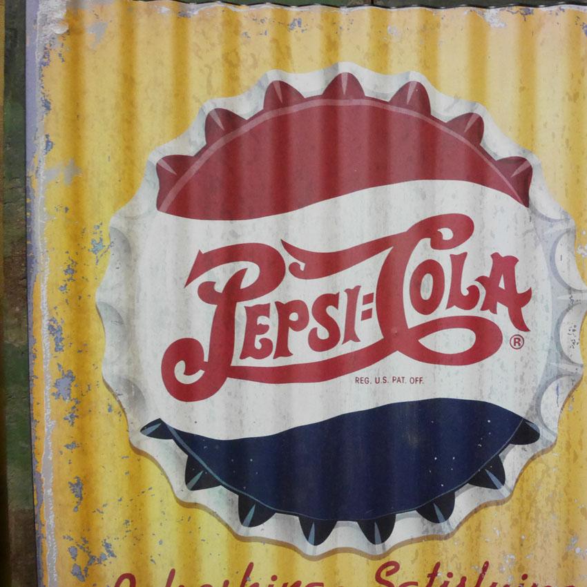 PEPSI（ペプシ） コルゲート メタルサイン PEPSI COLA REFRESHING
