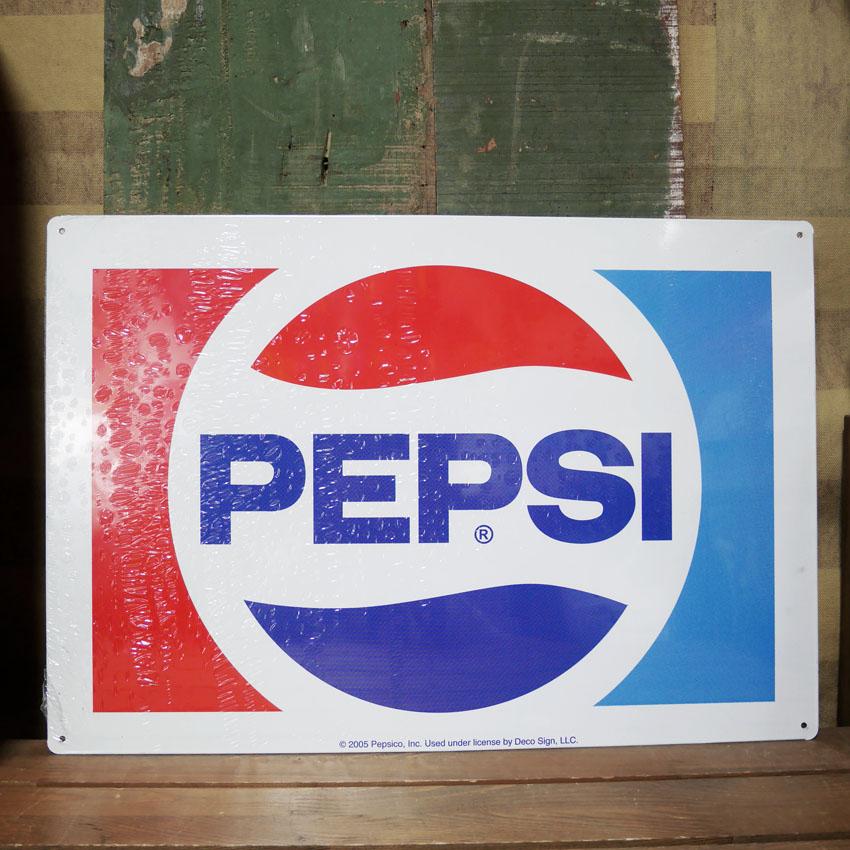 PEPSI（ペプシ） ペプシコーラ ブリキ看板 PEPSI 1970 LOGO サイン看板