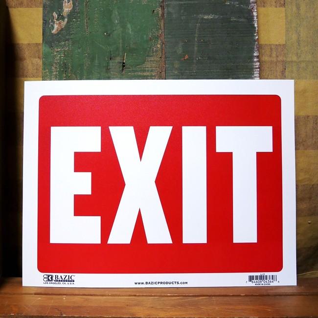 EXIT プラスチック サインプレート 出口 : アメリカン雑貨のグッズ