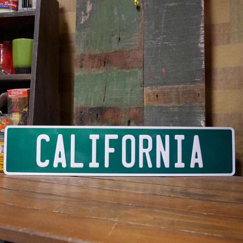 カリフォルニア ストリートサイン アルミ エンボスプレート CALIFORNIA 