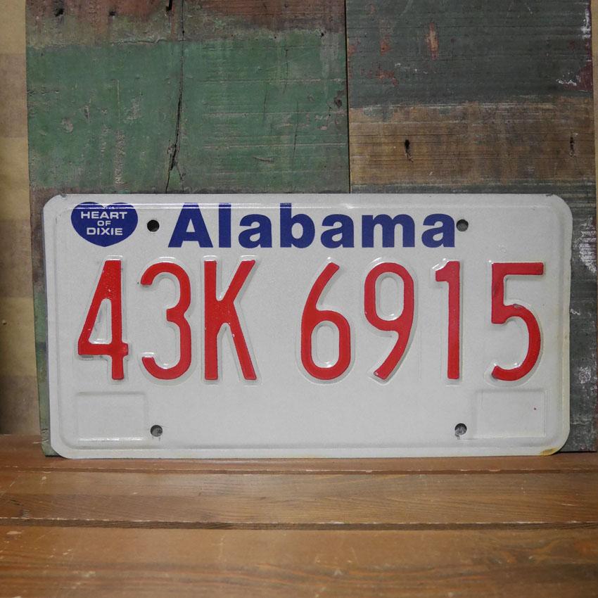 Alabama アメリカン ユーズドナンバープレート アラバマ州 ブリキ看板 